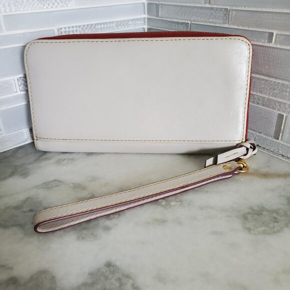 NWT Dooney and Bourke Florentine Small Drawstring & Large Zip Wristlet Ecru - Picture 14 of 16